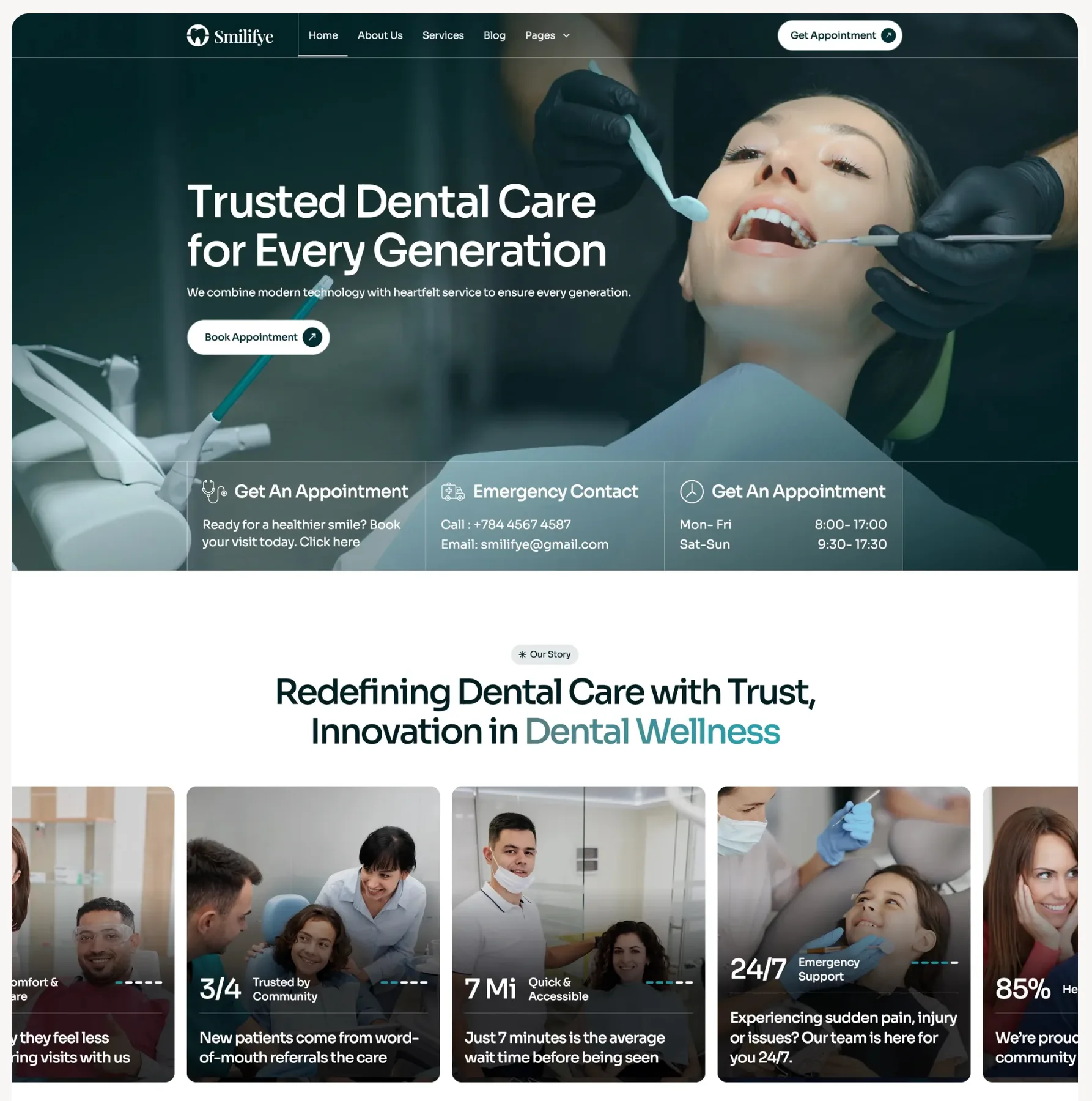 Dental and clinic website design reference