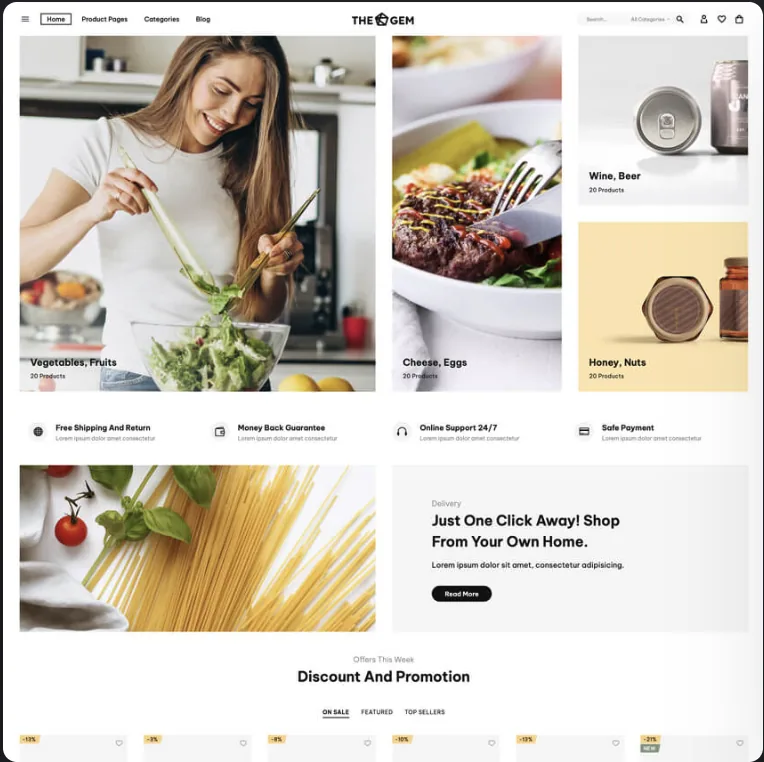 Food ecommerce website design reference