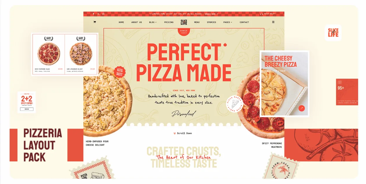 Restaurant and food brand website design reference
