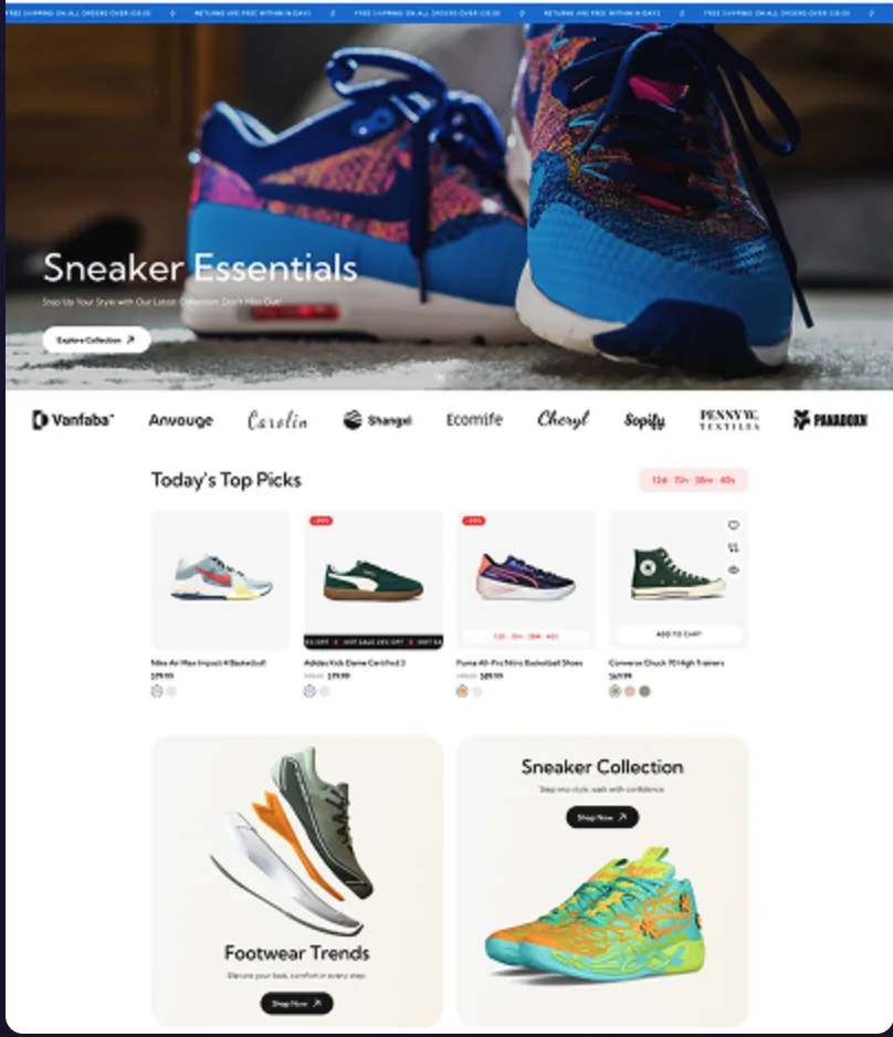 Retail ecommerce website design reference