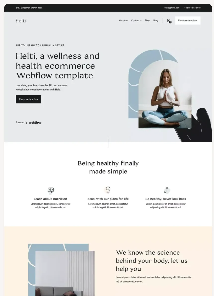 Wellness ecommerce website design reference